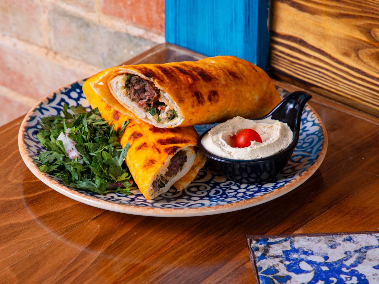 Lamb kebab sandwich